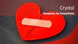  Presentation with forgiveness - Audience pleasing PPT theme consisting of two-parts-of-red-broken backdrop and a crimson colored foreground