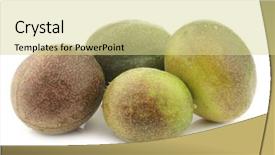  Presentation with passion - PPT theme with two passion fruits on a white background background and a blonde colored foreground