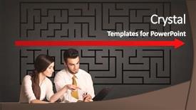  Presentation with two paths - Colorful PPT theme enhanced with two paths - successful business couple backdrop and a dark gray colored foreground