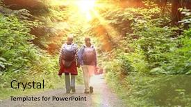  Presentation with healthy workplace full length side view - Audience pleasing PPT theme consisting of two pathways - full length rear view backdrop and a yellow colored foreground