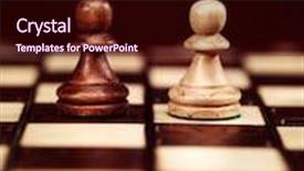  Presentation with chessboard - PPT layouts with table wtih cutlery and castor background and a coral colored foreground