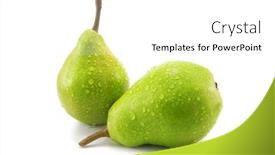  Presentation with pear - Presentation theme enhanced with two-pear-isolated-on-white background and a white colored foreground