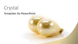  Presentation with pearl - Presentation design consisting of two-pearl-earrings-on-white background and a white colored foreground