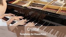  Presentation with piano - Audience pleasing PPT theme consisting of two people a couple playing backdrop and a  colored foreground