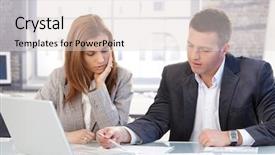  Presentation with hope bright future hopeful - Presentation theme featuring two people meeting - young colleagues working in bright background and a lemonade colored foreground