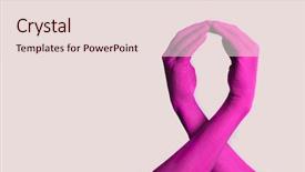  Presentation with pink ribbon breast awareness - Beautiful PPT layouts featuring two people painted pink backdrop and a lemonade colored foreground