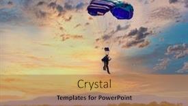  Presentation with parachute - Amazing theme having two-people-skydiving-in-tandem backdrop and a coral colored foreground