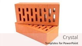  Presentation with white bricks - PPT theme featuring two perforated bricks over white background background and a lemonade colored foreground