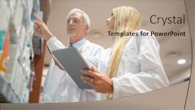  Presentation with inventory - Amazing PPT theme having two-pharmacists-checking-their-inventory backdrop and a coral colored foreground