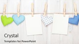  Presentation with valentines day - PPT theme consisting of two photo frames and valentines background and a white colored foreground