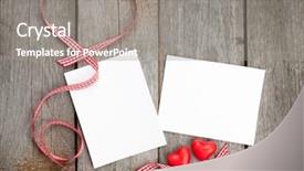  Presentation with love frame - Amazing presentation design having two photo frames over wooden backdrop and a gray colored foreground