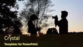  Presentation with cameras - Colorful slide set enhanced with two-photographers-as-nature-photographers backdrop and a wine colored foreground