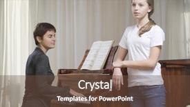  Presentation with teacher - Presentation design having two pianos - girl singing accompanied by teacher background and a  colored foreground