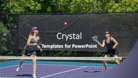  Presentation with pickleball - Presentation theme consisting of two-pickleball-players-in-action background and a  colored foreground