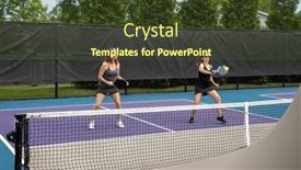  Presentation with pickleball - PPT layouts having two-pickleball-players-in-action background and a  colored foreground