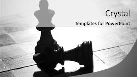  Presentation with chess pieces - Cool new PPT layouts with two pieces of chess one has won against the other in black and white backdrop and a light gray colored foreground
