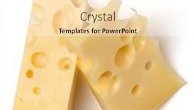  Presentation with white cheese - Slide set featuring two-pieces-of-maasdam-cheese background and a white colored foreground