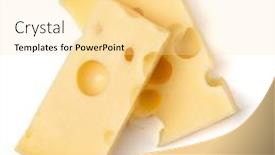  Presentation with white cheese - Presentation theme with two-pieces-of-maasdam-cheese background and a blonde colored foreground