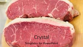 Presentation with raw meat - Beautiful presentation theme featuring two pieces of raw meat backdrop and a coral colored foreground