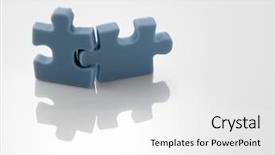  Presentation with falling jigsaw pieces - Slide deck having two pieces of the matching background and a white colored foreground