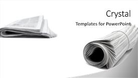  Presentation with newspapers - Audience pleasing presentation design consisting of two piles of newspapers isolated backdrop and a white colored foreground