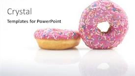  Presentation with donuts pink - Theme consisting of two-pink-donuts background and a white colored foreground