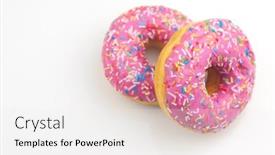  Presentation with donuts pink - PPT layouts enhanced with two-pink-donuts background and a white colored foreground