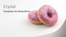  Presentation with donuts pink - PPT theme having two-pink-donuts background and a white colored foreground