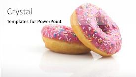  Presentation with donuts pink - PPT layouts with two-pink-donuts background and a white colored foreground