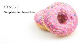  Presentation with donuts - PPT layouts consisting of two-pink-donuts background and a white colored foreground