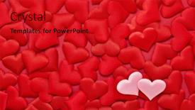  Presentation with pink silk - PPT theme with two-pink-hearts-on-valentine background and a crimson colored foreground