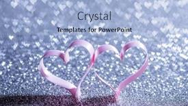  Presentation with pink ribbon - Theme with two-pink-ribbon-hearts background and a light blue colored foreground