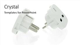  Presentation with electrical - Cool new theme with two pins electrical adapters backdrop and a white colored foreground