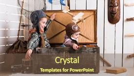  Presentation with play children - Slide deck having two playful little girls pretending background and a tawny brown colored foreground