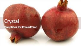  Presentation with pomegranate - Colorful PPT layouts enhanced with two pomegranate punica granatum backdrop and a tawny brown colored foreground