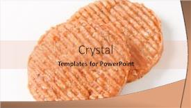  Presentation with burgers - Audience pleasing presentation theme consisting of two-portioned-raw-burgers backdrop and a coral colored foreground