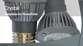  Presentation with power and energy - Cool new slide deck with screw light bulb - two power led spotlights backdrop and a dark gray colored foreground