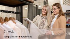  Presentation with smart light - Beautiful slide set featuring two-pretty-females-in-smart backdrop and a soft green colored foreground