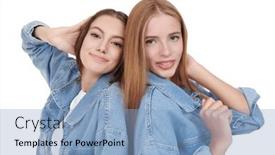  Presentation with teen girls - Presentation consisting of two-pretty-teen-girls-dressed background and a light blue colored foreground