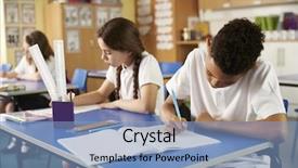  Presentation with school class arabic kids - Amazing presentation theme having two primary school pupils working backdrop and a light blue colored foreground