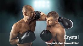  Presentation with athletes - Beautiful theme featuring dark corners - two professional boxers athletes backdrop and a tawny brown colored foreground