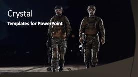  Presentation with unwavering - Slide deck consisting of two-professional-soldiers-marching-through background and a black colored foreground
