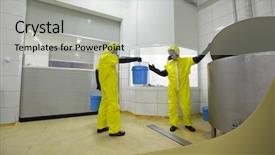  Presentation with tank - PPT layouts consisting of military teamwork - two professionals fully protected background and a light gray colored foreground