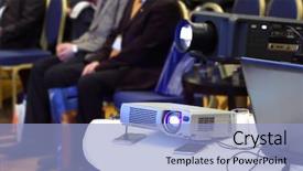  Presentation with projector - Beautiful PPT theme featuring two projectors on background backdrop and a light blue colored foreground