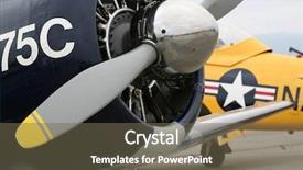  Presentation with propeller - Beautiful presentation theme featuring two propeller driven airplanes backdrop and a tawny brown colored foreground