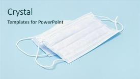  Presentation with face mask - Presentation theme having two protective face masks background and a sky blue colored foreground