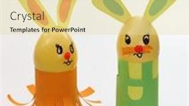  Presentation with background - Audience pleasing theme consisting of two-rabbits-on-white-background backdrop and a blonde colored foreground