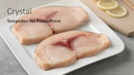  Presentation with proteins keto ketogenic diet raw - Cool new PPT theme with two-raw-fresh-swordfish-fillets backdrop and a lemonade colored foreground