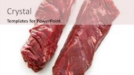  Presentation with tenderloin - Audience pleasing theme consisting of two-raw-hanger-steaks backdrop and a lemonade colored foreground