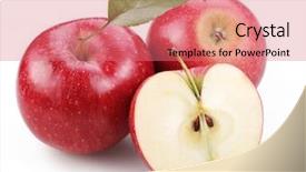  Presentation with diet - Presentation design with two red apple and half background and a coral colored foreground